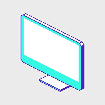 recommend clip art: Computer monitor isometric vector icon illustration