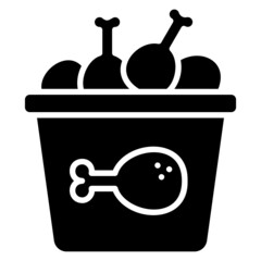 Chicken Bucket glyph icon. Can be used for digital product, presentation, print design and more.