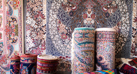 Persian rugs in various colors
