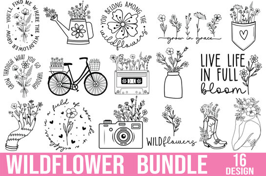 wildflower bundle t-shirt design