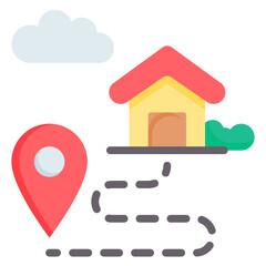 Address delivery flat icon. Can be used for digital product, presentation, print design and more.