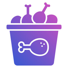Chicken Bucket flat gradient icon. Can be used for digital product, presentation, print design and more.