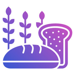 Bread flat gradient icon. Can be used for digital product, presentation, print design and more.