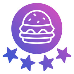 Rating food feedback review flat gradient icon. Can be used for digital product, presentation, print design and more.