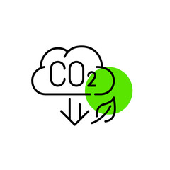 Carbon dioxide emission reduction. Pixel perfect, editable stroke line art icon