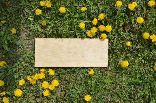 Sign for inscriptions and drawings on the grass