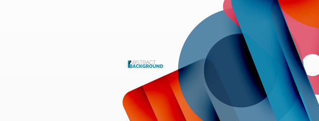 Line, triangle, square and circle primitive composition. Vector geometric minimal abstract background for wallpaper, banner, background, landing page