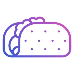 Taco line gradient icon. Can be used for digital product, presentation, print design and more.