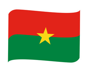 Burkina Faso Flag National Africa Emblem Ribbon Icon Vector Illustration Abstract Design Element