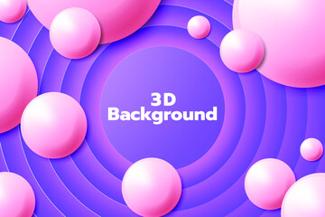 3D Background with Pink realistic ball.