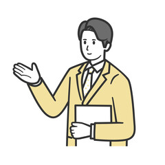 案内する男性スタッフ　上半身