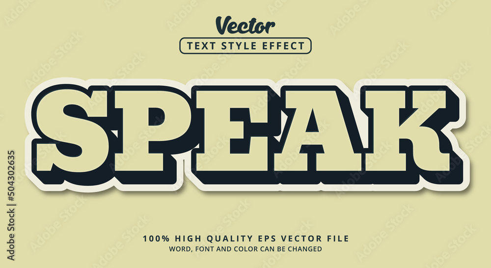 Poster editable text effects speak text in a modern, elegant color style