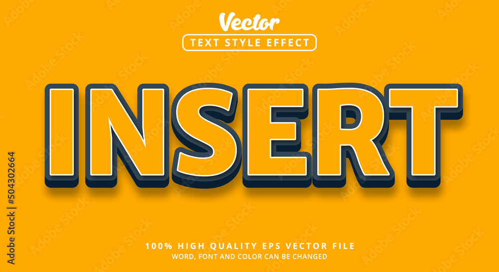 Poster editable text effect, insert text with modern style with color orange and blue
