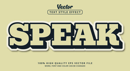 Obraz premium Editable text effects Speak text in a modern, elegant color style