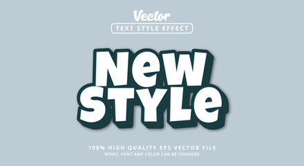 Editable text effects, New Style text in modern color style and metallic style