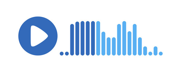 Recording of audio message template. UI element of audio record for smartphones. Vector illustration isolated in white background