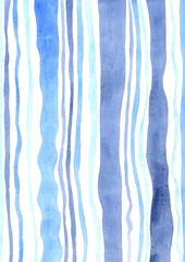 Abstract blue line background watercolor for decoration on sand beach, coastal and summer holiday concept.
