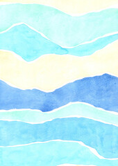 Abstract ivory and blue background watercolor for decoration on sand beach, coastal and summer holiday concept.