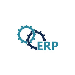 ERP, enterprise resource planning icon isolated on white background