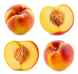 Peach isolated on white background