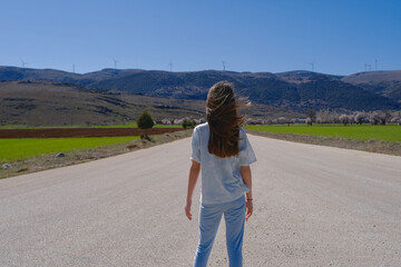 girl on the road