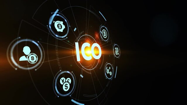 Business, Technology, Internet and network concept. ICO Initial Coin Offering.