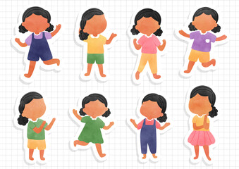 Girl sticker sheet and scrapbook