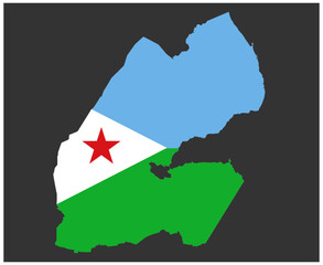 Fototapeta premium Djibouti Flag National Africa Emblem Map Icon Vector Illustration Abstract Design Element