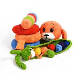 Children's educational toys amigurumi, for babies over the age of one year