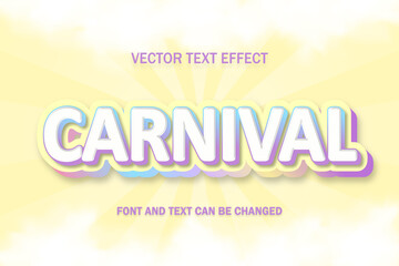 carnival colorful 3d editable text effect font style template