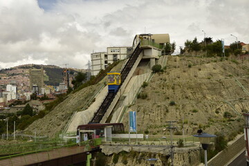 Aboveground crossing on the street in the city La Paz, Bolivia