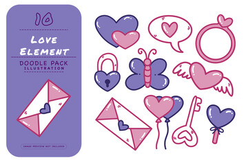 Love Element Doodle Illustration