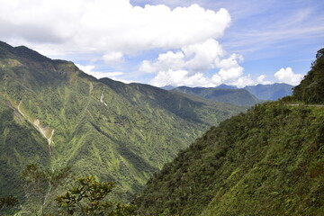 Death road, Camino de la Muerte, Yungas North Road between La Paz and Coroico, Bolivia