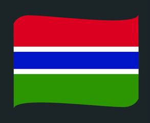 Gambia Flag National Africa Emblem Ribbon Icon Vector Illustration Abstract Design Element