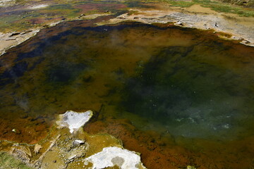 photo of colourful water of river in wilderness of Parque Nacional Sajama in Bolivia, South America