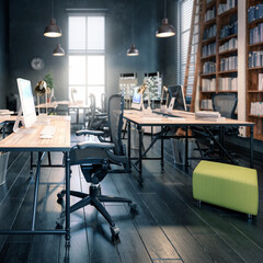Consstruction Office In Design (focused) - 3D Visualization