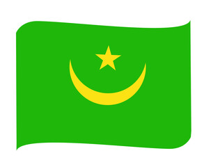 Mauritania Flag National Africa Emblem Ribbon Icon Vector Illustration Abstract Design Element