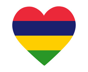 Mauritius Flag National Africa Emblem Heart Icon Vector Illustration Abstract Design Element
