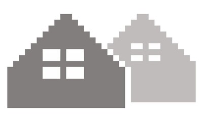 Obraz premium Pixel grey house vector