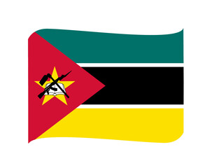 Mozambique Flag National Africa Emblem Ribbon Icon Vector Illustration Abstract Design Element