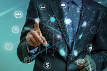 Futuristic user interface concept. Graphical User Interface(GUI). Head up Display. Internet of things.