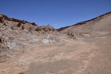 Fototapeta na wymiar Valle de la Muerte (Death Valley) or Mars Valley, near San Pedro de Atacama town in Atacama Desert, Chile