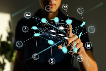 Futuristic user interface concept. Graphical User Interface(GUI). Head up Display. Internet of...
