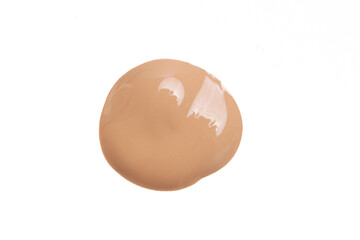 Liquid makeup foundations/blush on white background	