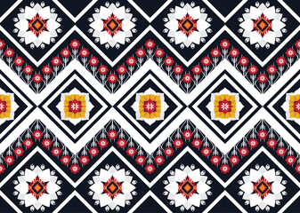 Ethnic abstract geometric flower pattern Design for background, carpet, clothing, wrapping, fabric, cover, textile