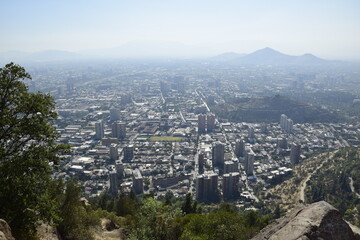 Aerial view of Santiago, Chile from Cerro Santa Lucia