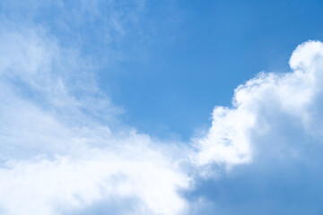 Blue sky white clouds and Beautiful puffy fluffy cumulus cloud, cloudscape background.