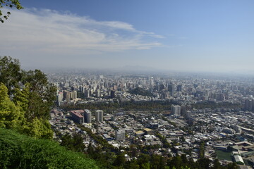 Fototapeta premium Aerial view of Santiago, Chile from Cerro Santa Lucia