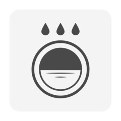 Rainwater run into sewer line vector icon consist of drain pipe or tunnel, rainfall, storm water or stormwater discharge runoff from road gutter in city. Concept of drainage system, sewage, cleaning.
