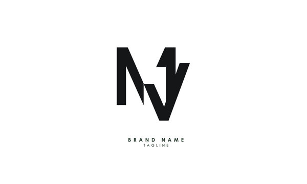 Alphabet letters Initials Monogram logo MV, VM, M and V